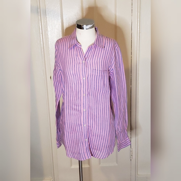 GAP Boyfriend Fit Pink/Blue Button Down Sh… - Picture 3 of 6